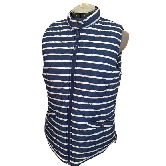 Reversible Princess Cruises Quilted Puffer Vest M Navy & White Stripes - Picture 4 of 9